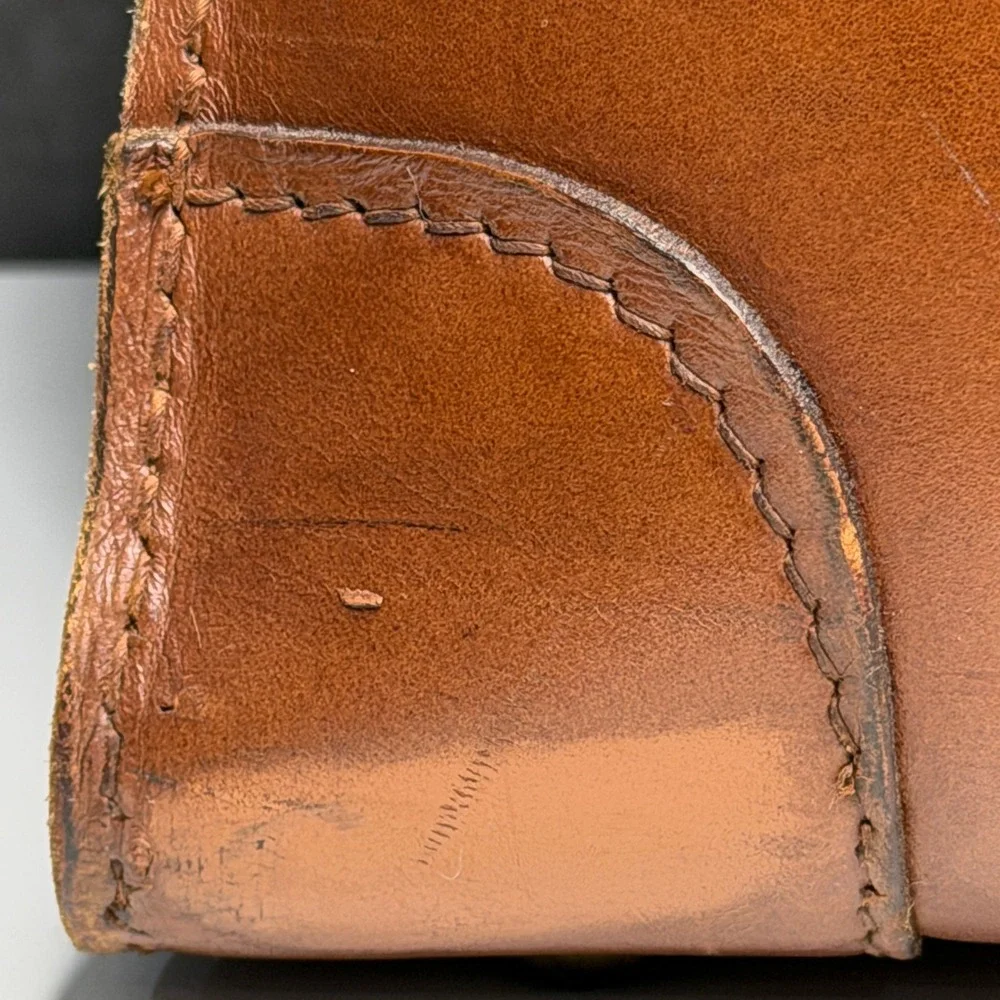 Price Waterhouse & Co Gladstone Bag Mens Large Brown Leather Vintage Doctor Bag